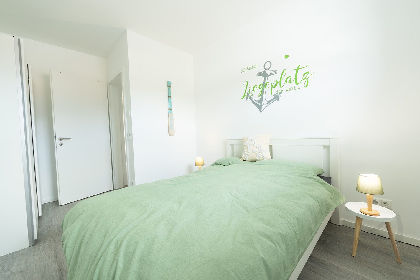 Schlafzimmer „Schönster Liegeplatz der Welt“ in Salz & Seele